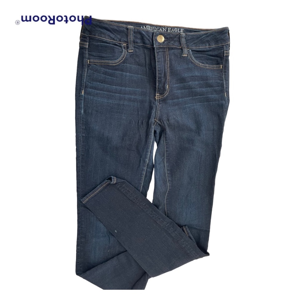 AMERICAN EAGLE SUPER SUPER STRETCH JEGGINGS, DARK WASH